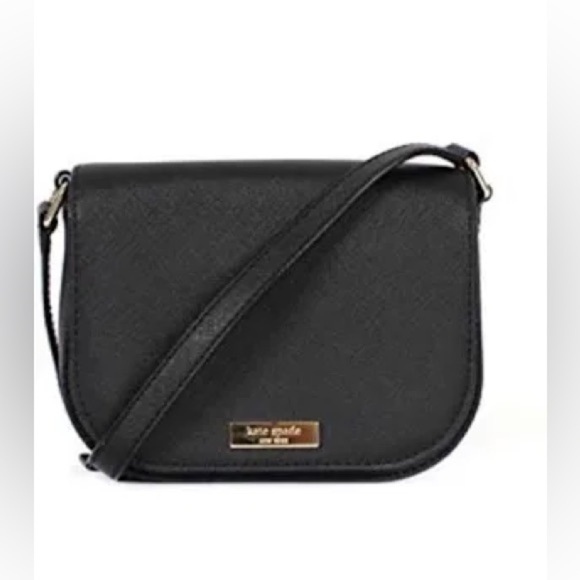 Kate Spade Black Leather Purse Crossbody Satchel Tote Bag Messenger Adjustable - Picture 12 of 14